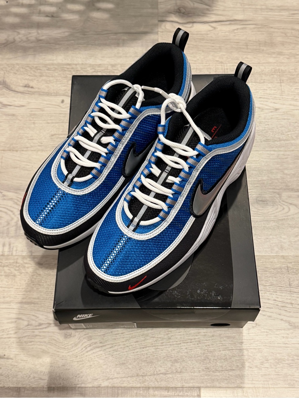 Nike Air Zoom Spiridon Blue and Black Athletic Sneakers